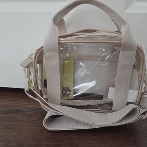 NWT Chic Beige Transparent Crossbody Bag